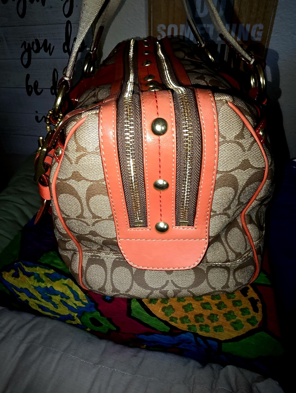 Coach Heritage Stripe XL Zip Satchel - Picture 5 of 15